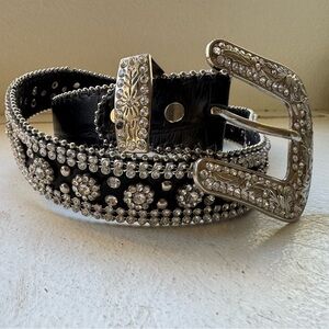 Black and Silver Embellished Belt